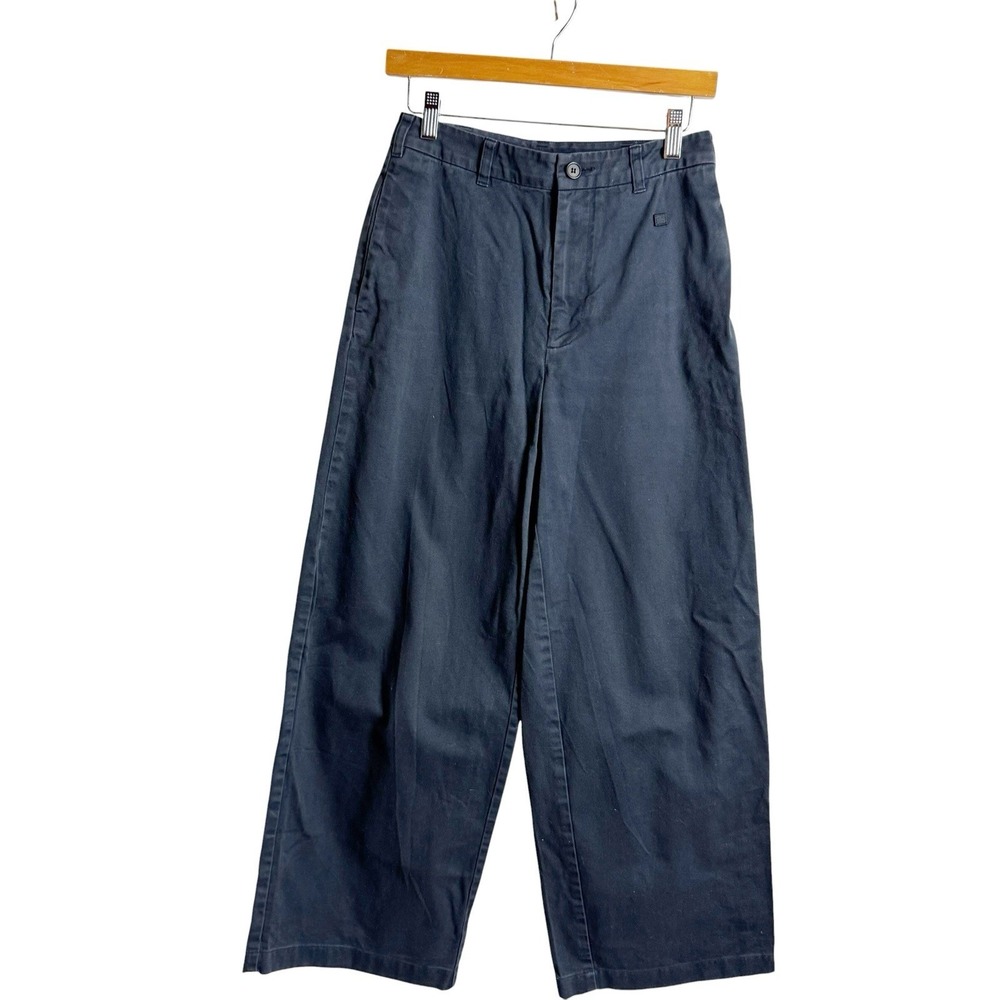 Acne Studios Face Patch Trousers XXS Wide Leg High Waist Naval Utility Chinos